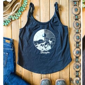 Wrangler Retro Charcoal Night & Day Desert Twisted Strap Tank Top
